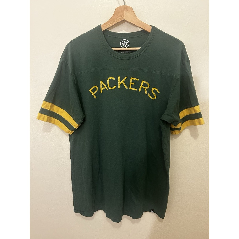 47 Brand Green Bay Packers Football Shirt 100%‎ Cotton Size Large